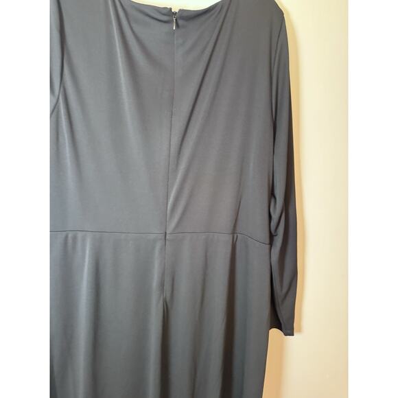 Lauren Ralph Lauren Women's Jersey Long-Sleeve Dress Lined Black Size 16W - Picture 10 of 11